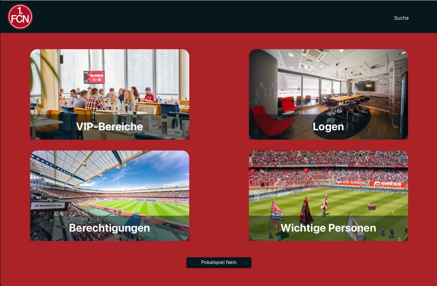 Ansicht der Business Seating App des 1. FC Nürnberg