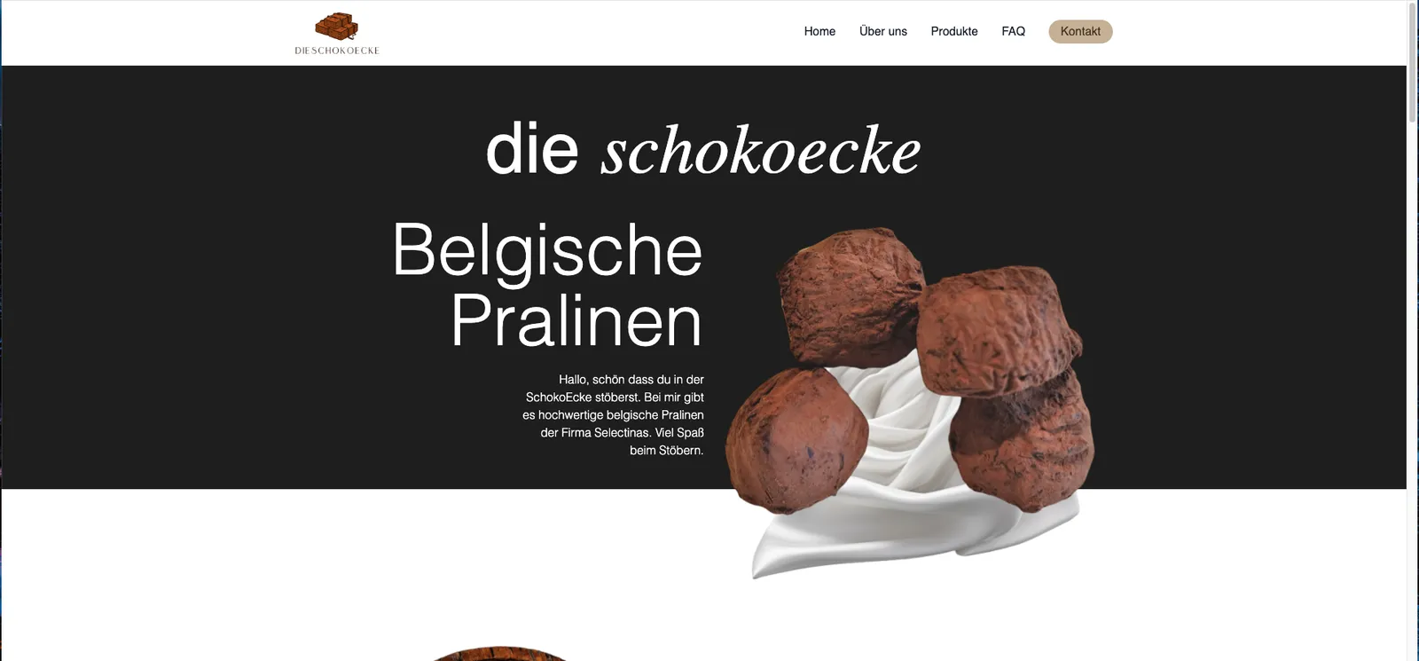 Die Webseite von dieschokoecke im Browser