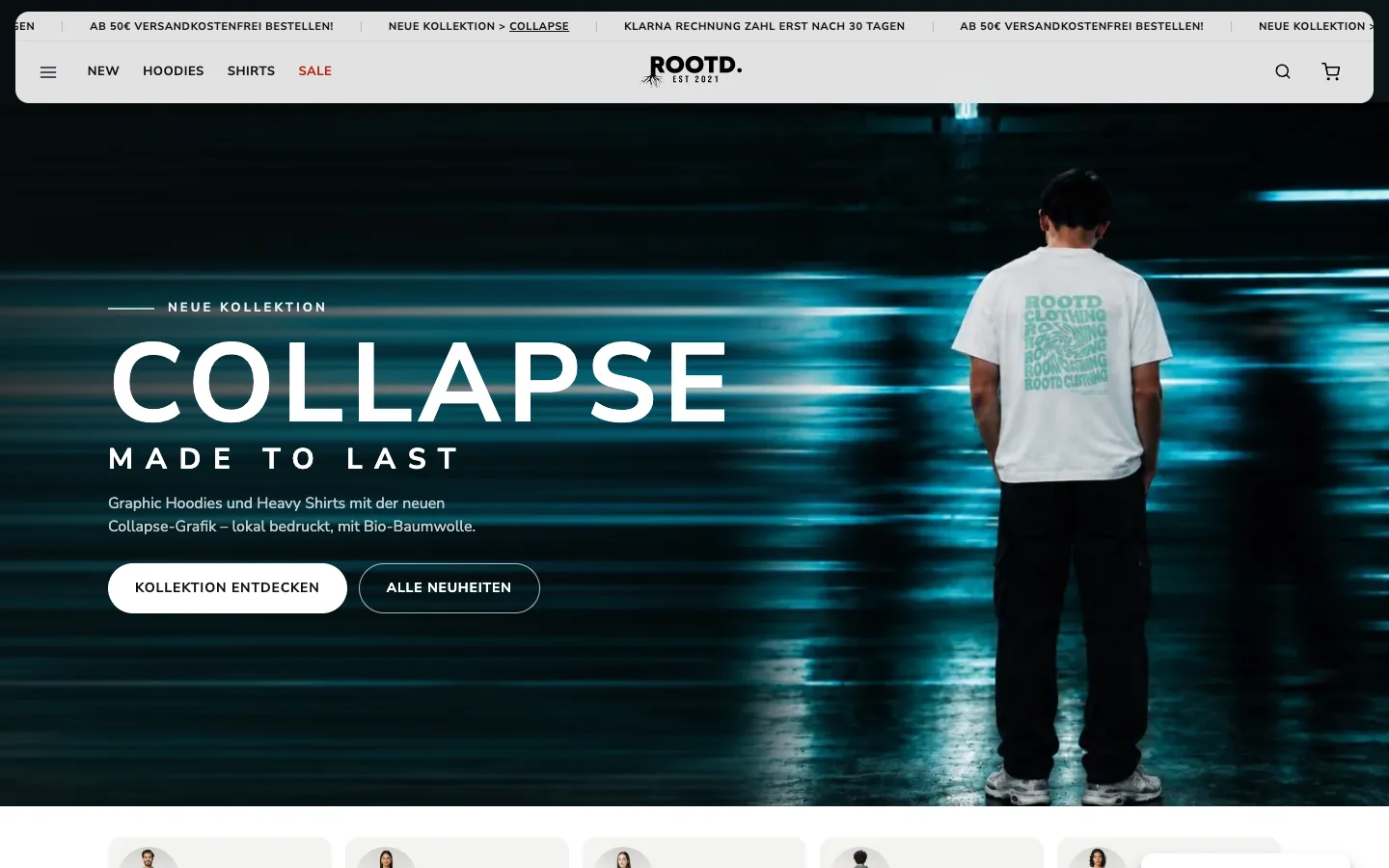 Onlineshop des Streetwear-Labels ROOTD.